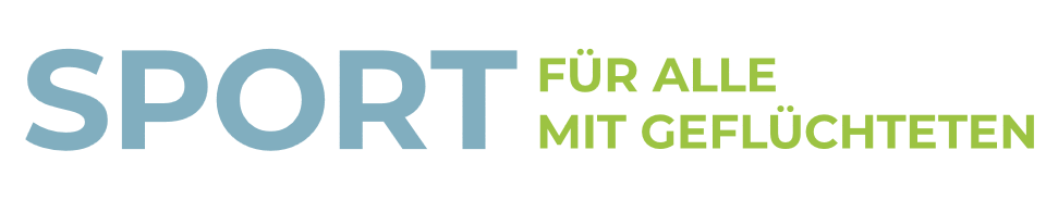 Schriftzug "Sport für Alle - Sport mit Geflüchteten"